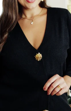 Cardigan uni avec boutons fantaisies