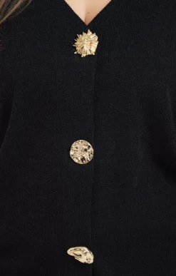 Cardigan uni avec boutons fantaisies