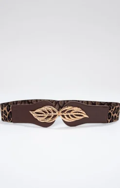 Ceinture large élastique panthère