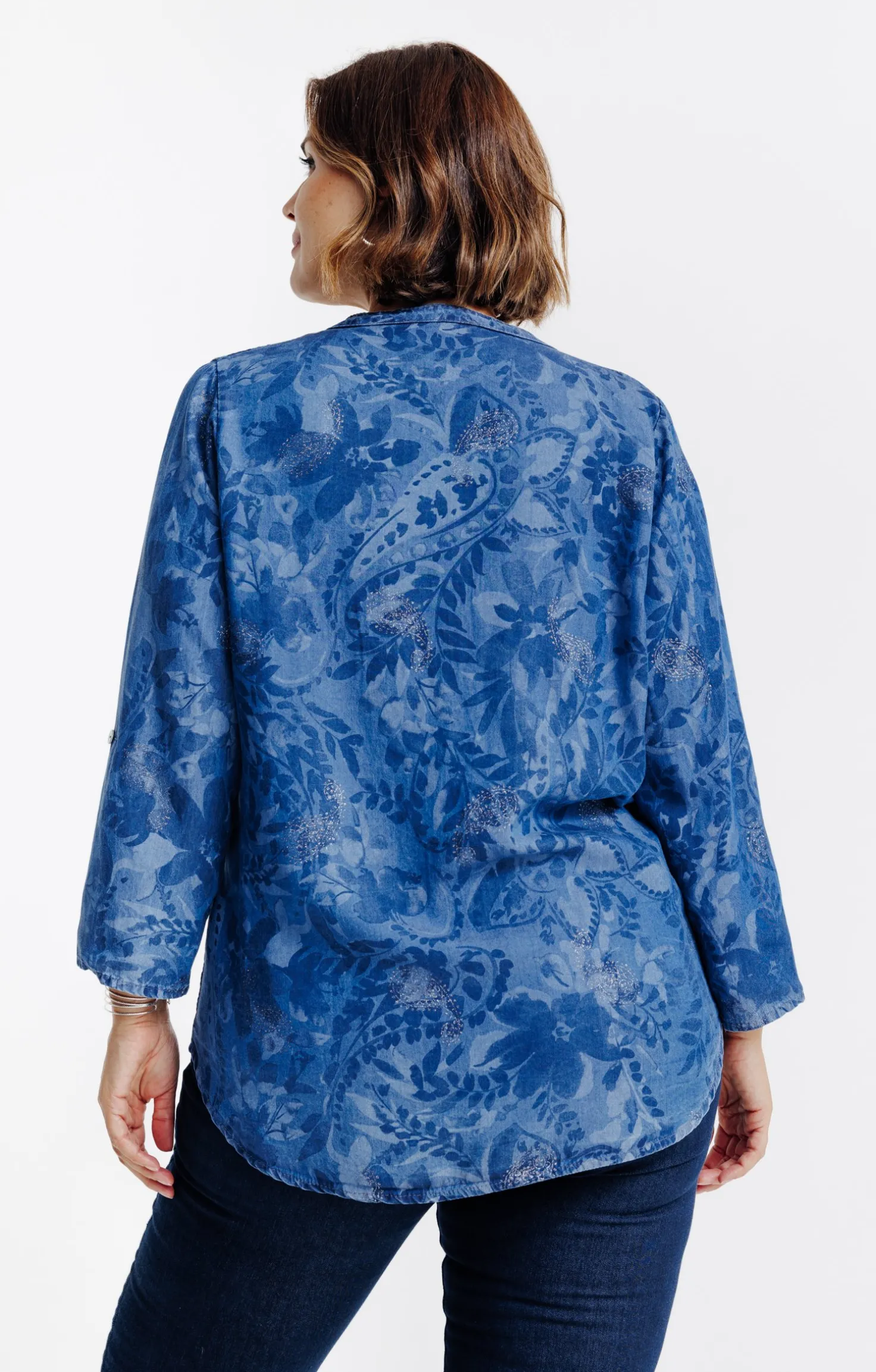 Chemise en jean avec glitter