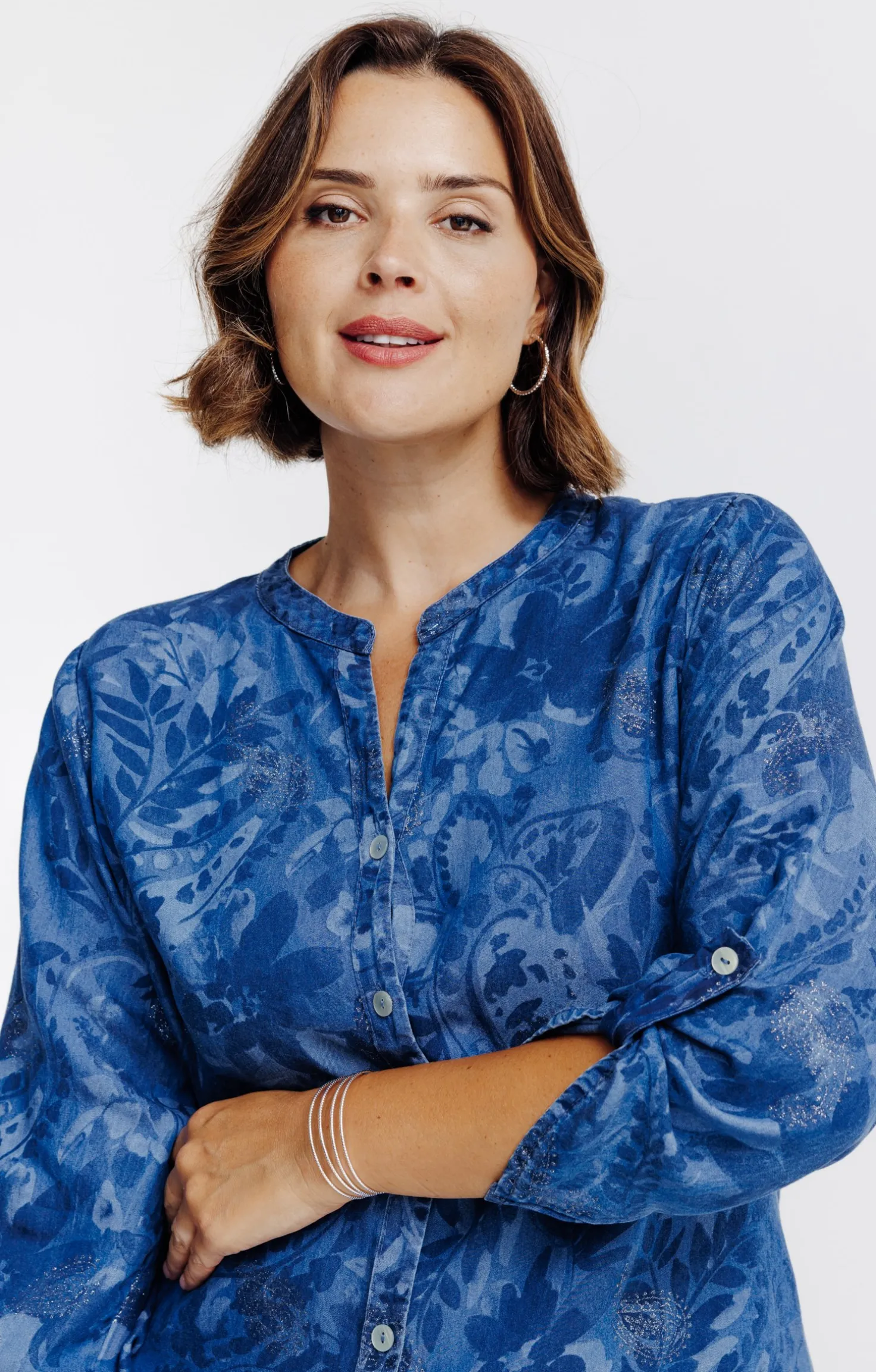 Chemise en jean avec glitter