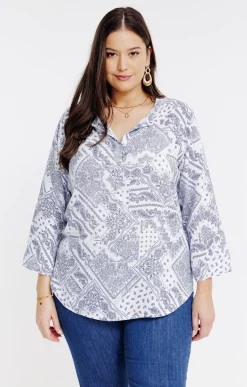 Chemise en lin imprimé bandana