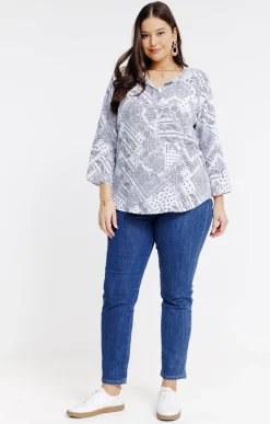 Chemise en lin imprimé bandana