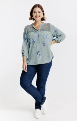 Chemise imprimée avec plumetis