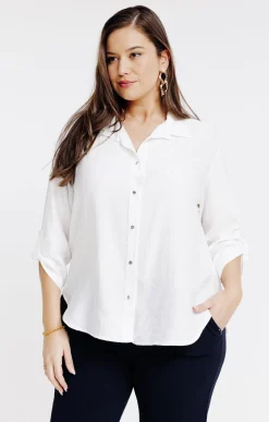 Chemise unie manches 3/4