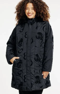 Doudoune avec fleurs en relief