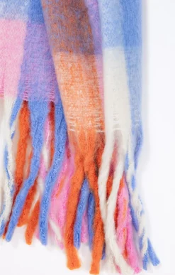 Echarpe chaude à carreaux multicolores