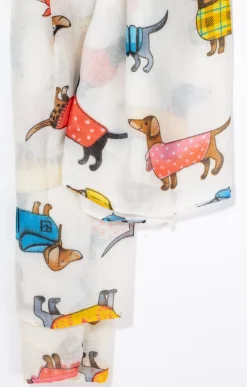 Foulard léger imprimé teckel