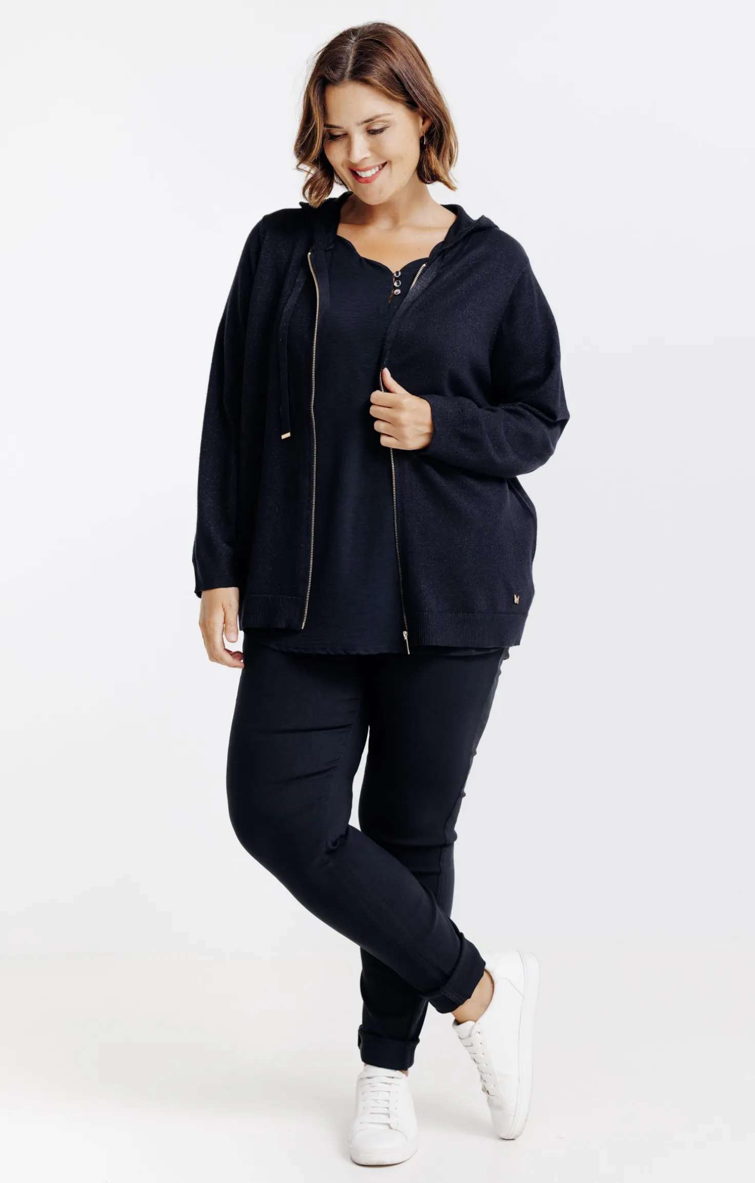 Gilet à capuche avec lurex