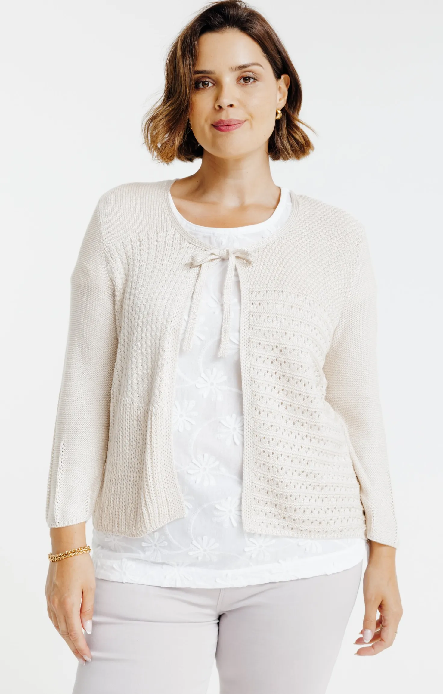 Gilet à nouer avec fil lurex