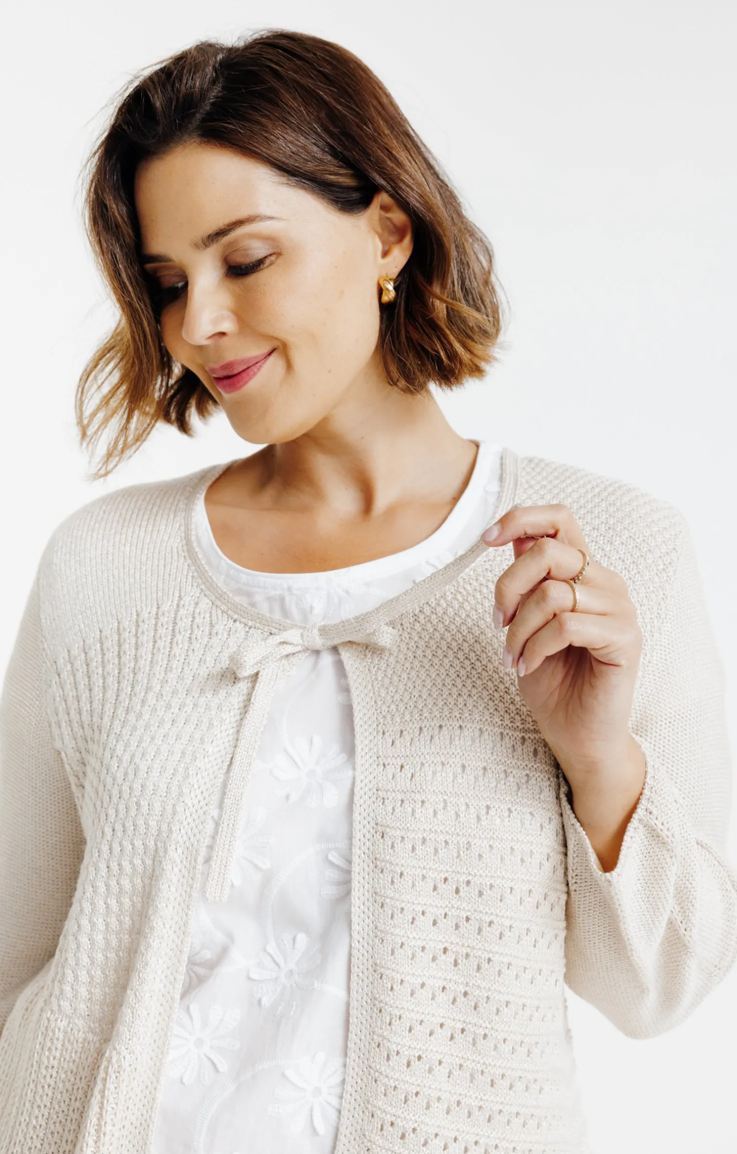 Gilet à nouer avec fil lurex