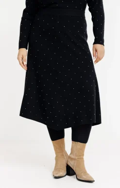 Jupe maille chaude strass all over