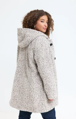 Manteau à capuche en bouclette