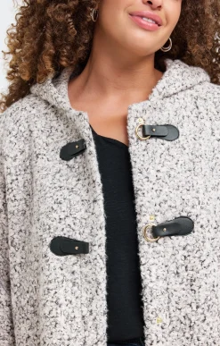Manteau à capuche en bouclette