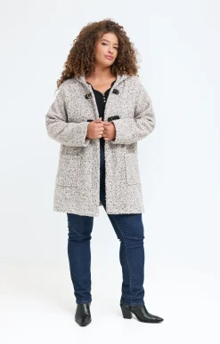 Manteau à capuche en bouclette