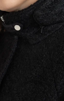 Manteau bi-matière avec capuche
