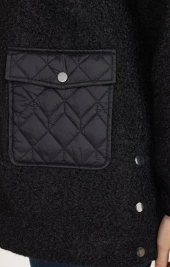 Manteau bi-matière avec capuche