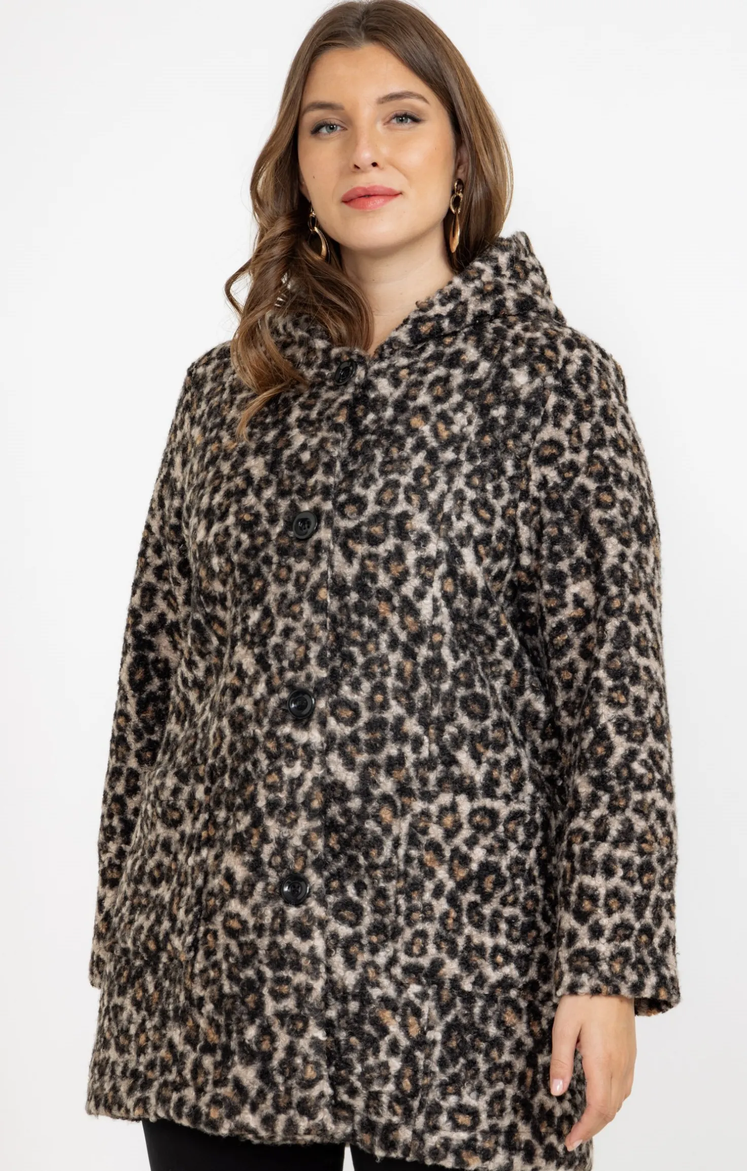 Manteau bouclette imprimé léopard