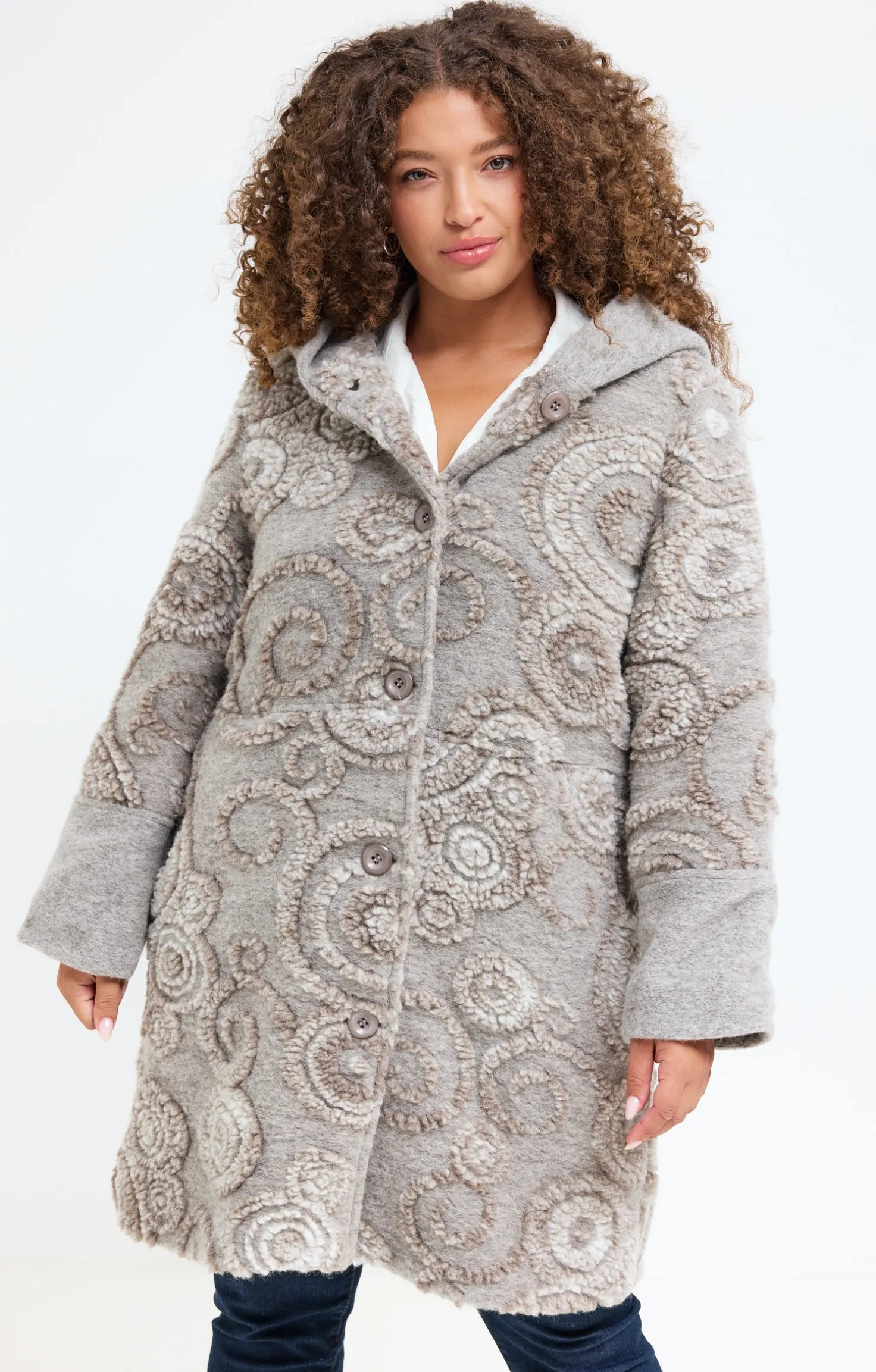 Manteau en lainage fantaisie