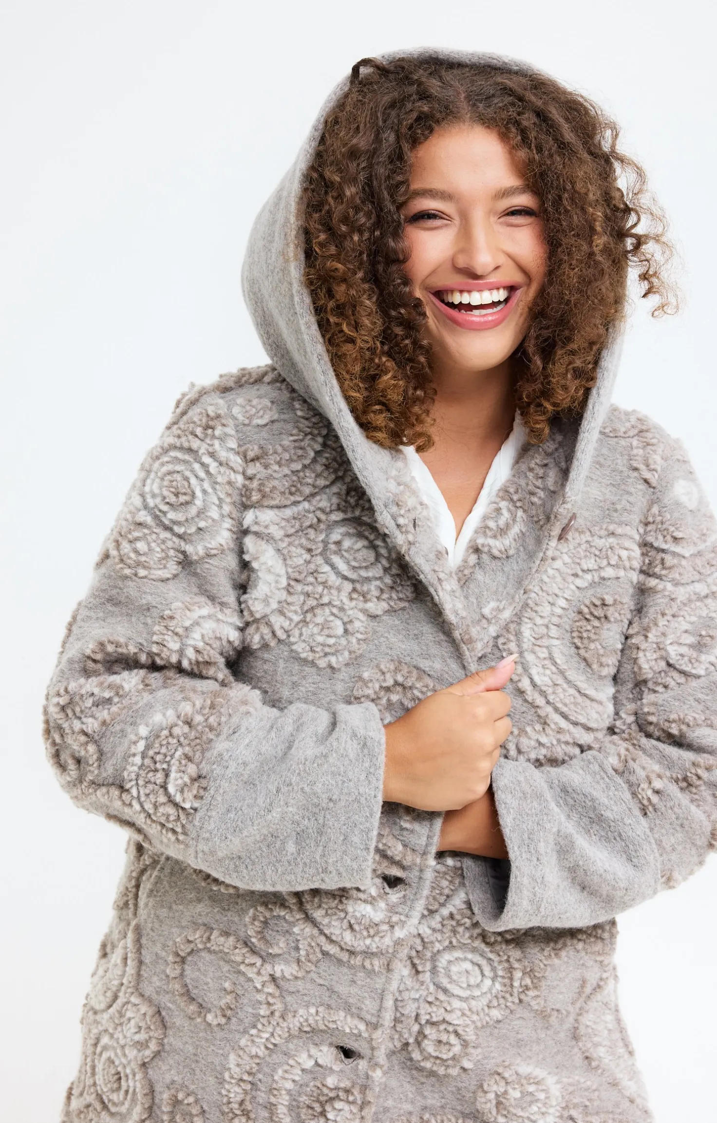 Manteau en lainage fantaisie