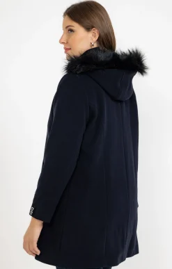 Manteau mi-long à capuche