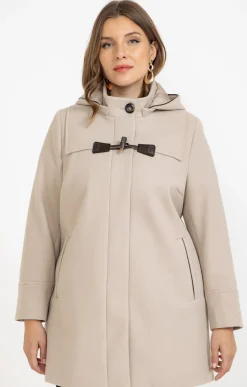 Manteau uni à capuche