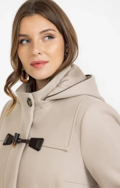 Manteau uni à capuche