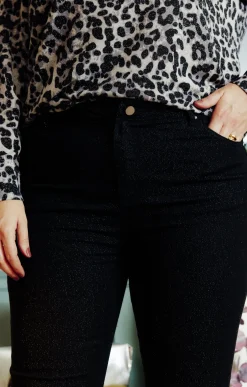 Pantalon 5 poches brillant