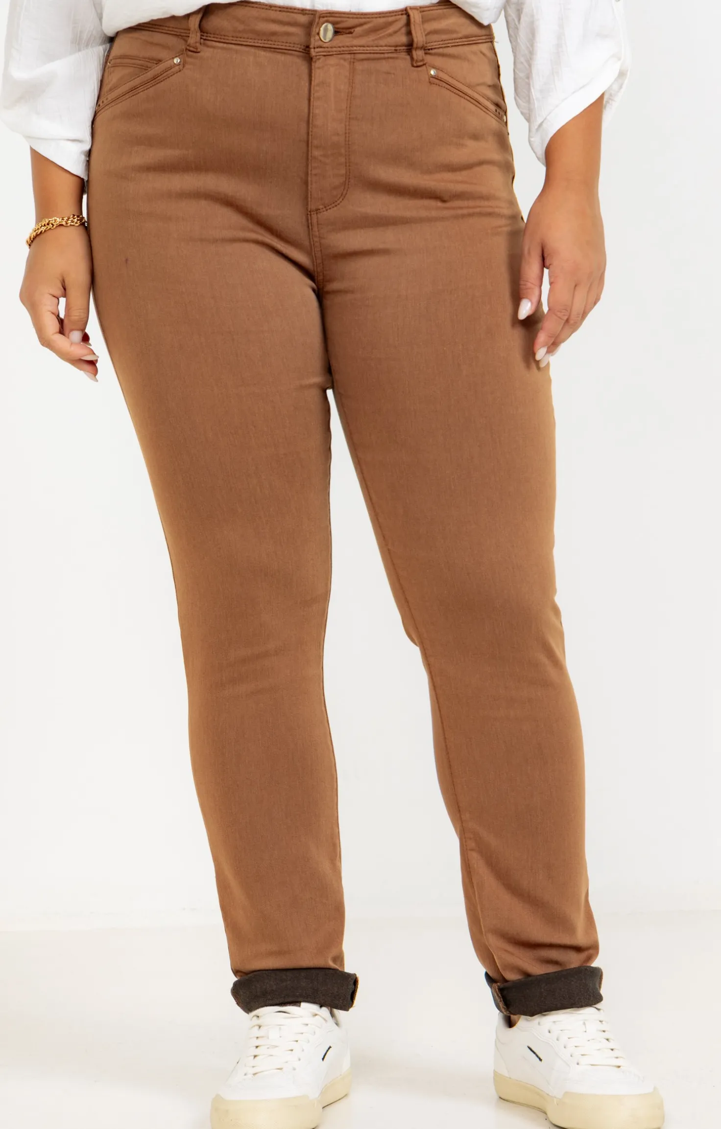 Pantalon droit effet satin