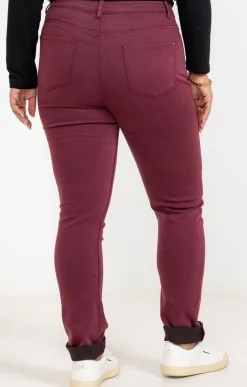 Pantalon droit effet satin