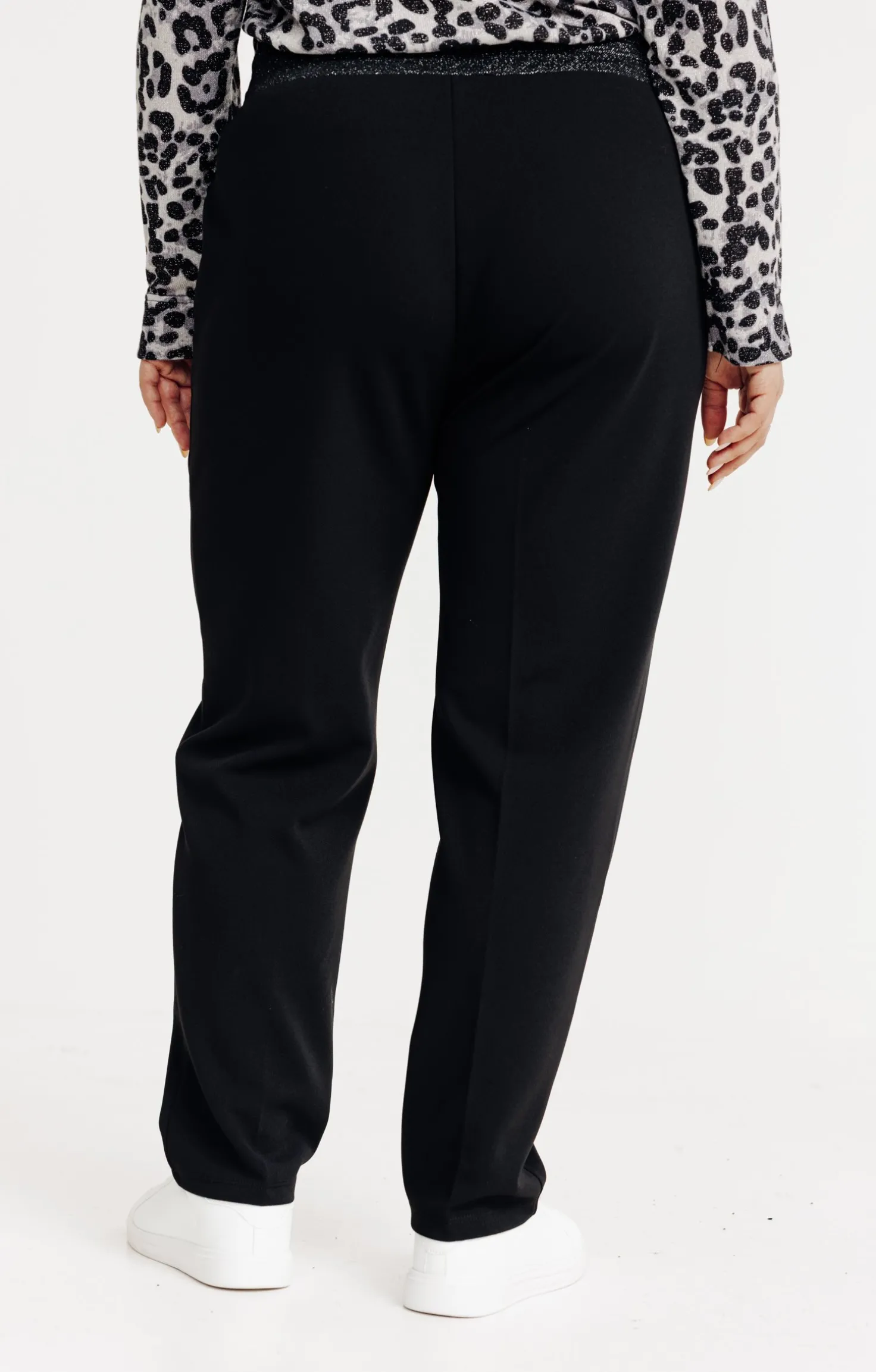 Pantalon droit forme jogging brillant