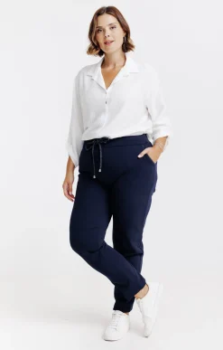 Pantalon droit forme jogging brillant