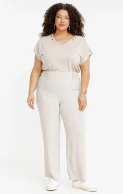 Pantalon large détail boutons coco