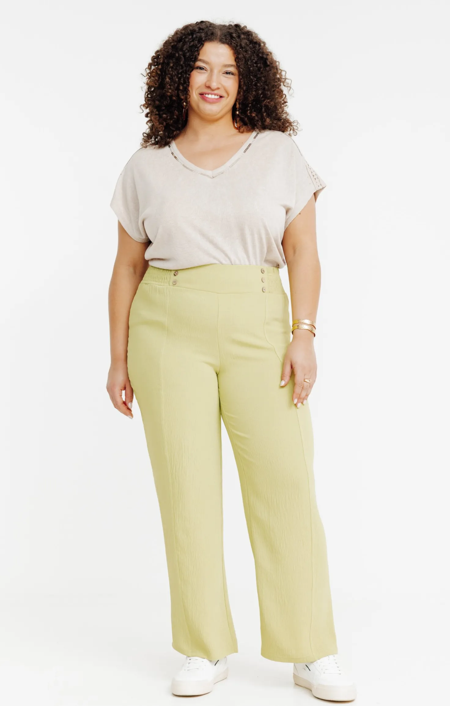 Pantalon large détail boutons coco