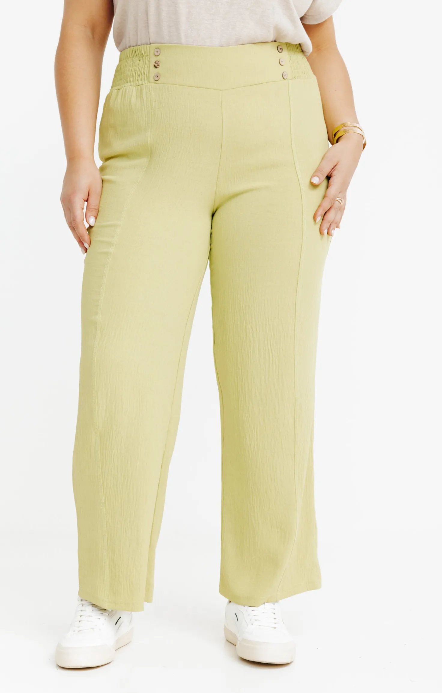 Pantalon large détail boutons coco