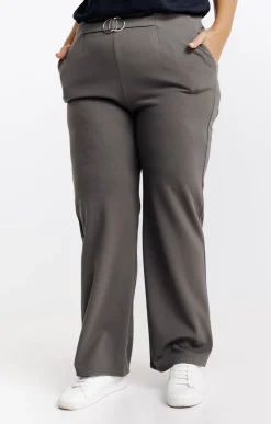 Pantalon large uni à boucle