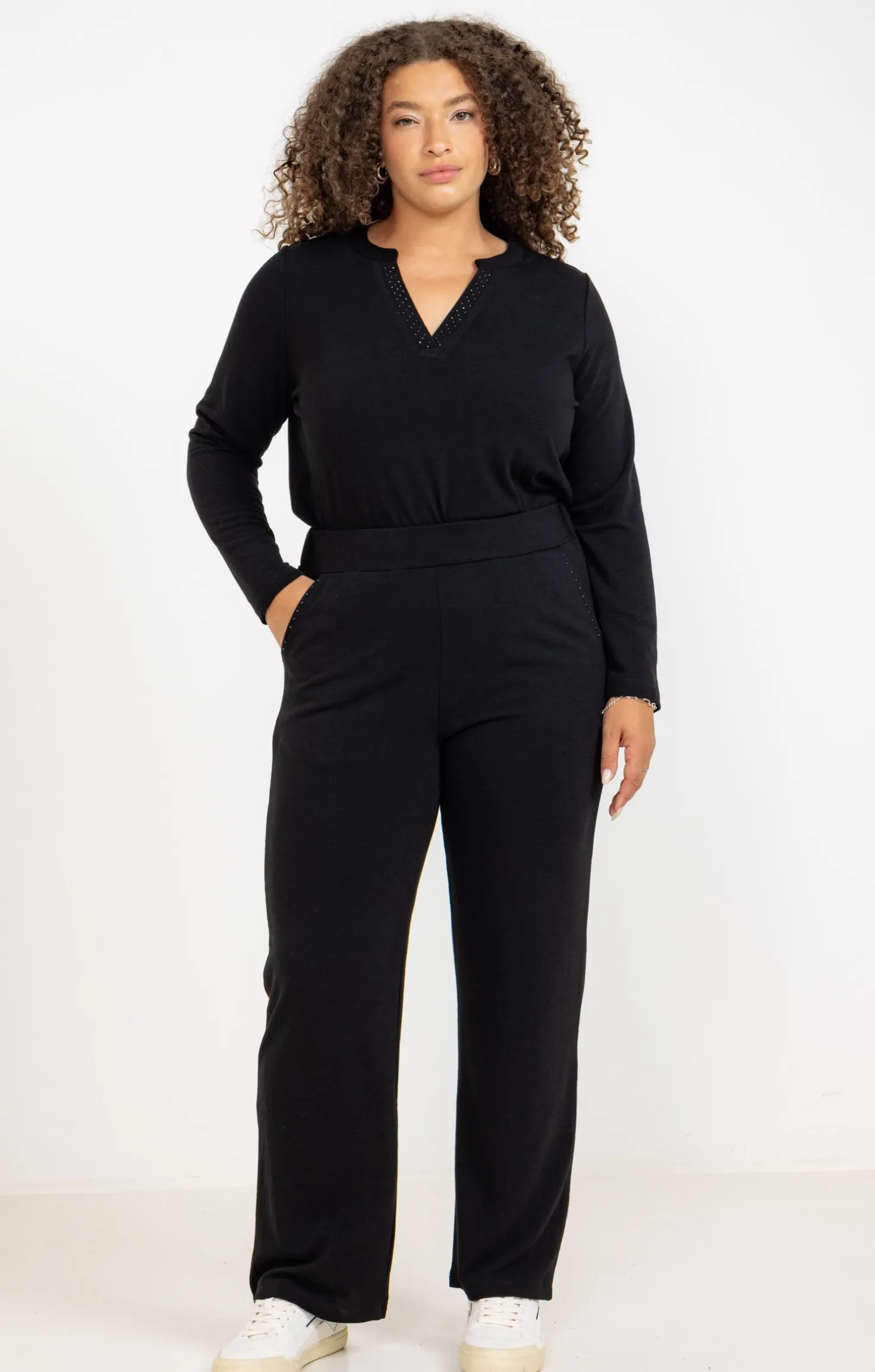 Pantalon large uni doux