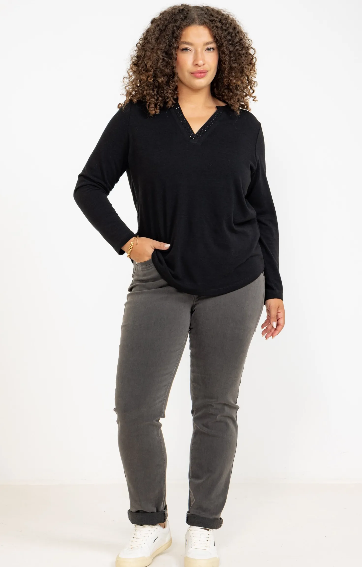 Pantalon style denim gris