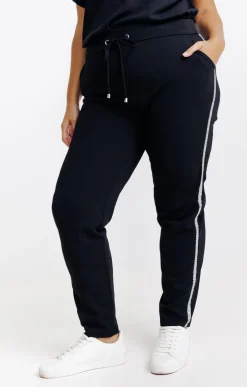 Pantalon style jogging bande paillette