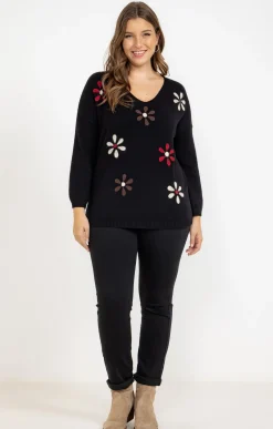Pull avec fleurs