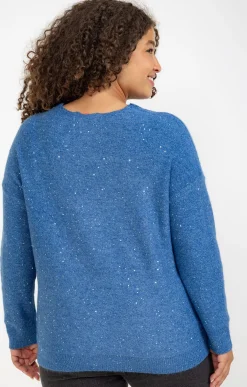 Pull col V avec strass