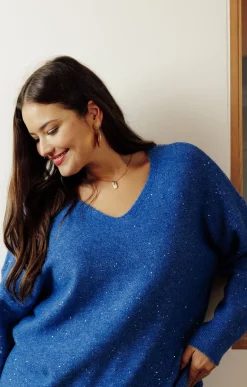 Pull col V avec strass