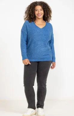 Pull col V avec strass