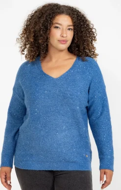 Pull col V avec strass