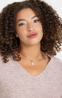 Pull col V avec strass