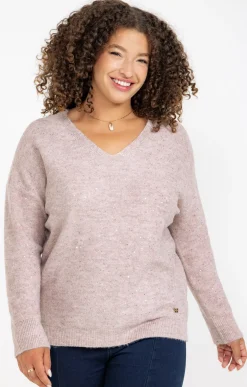 Pull col V avec strass