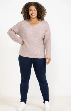 Pull col V avec strass