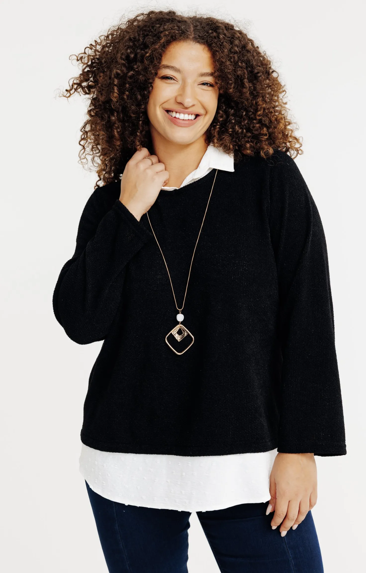 Pull 2-en-1 avec collier