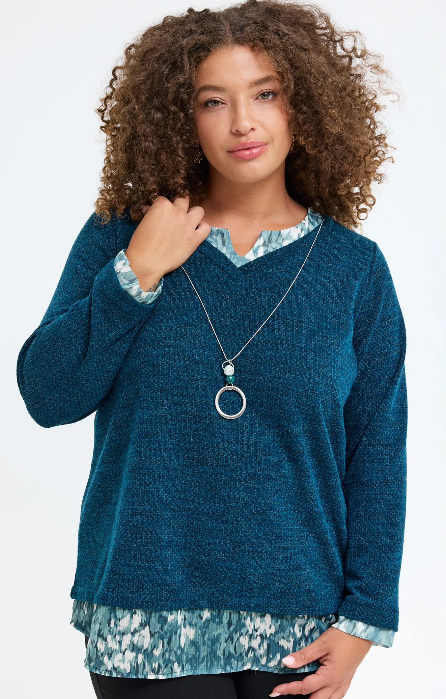 Pull 2-en-1 avec collier