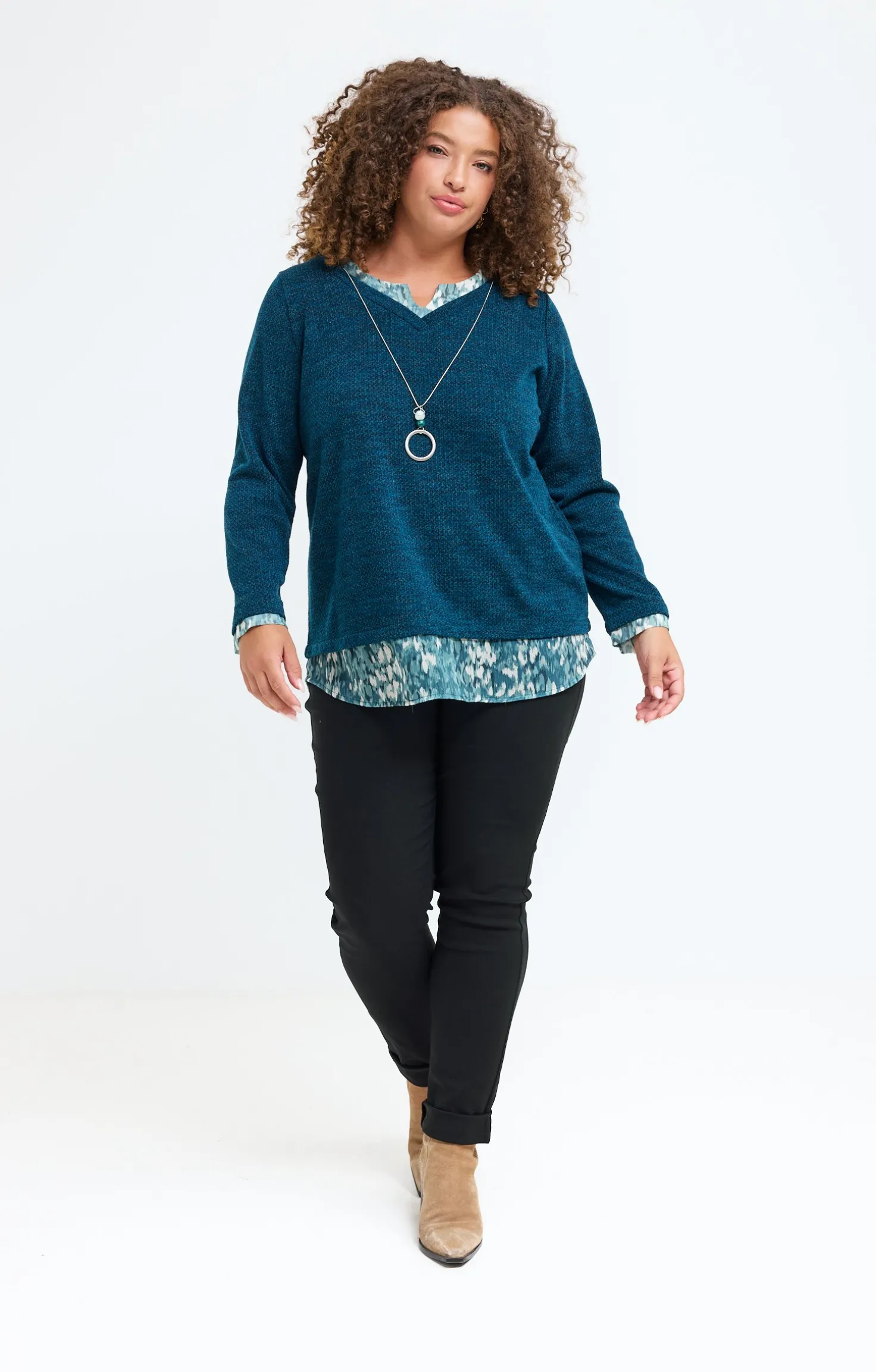 Pull 2-en-1 avec collier